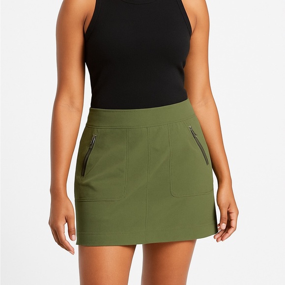 Athleta Dresses & Skirts - Athleta Olive Green Utility Skirt Size 4 | Zip Pockets | Active Wear